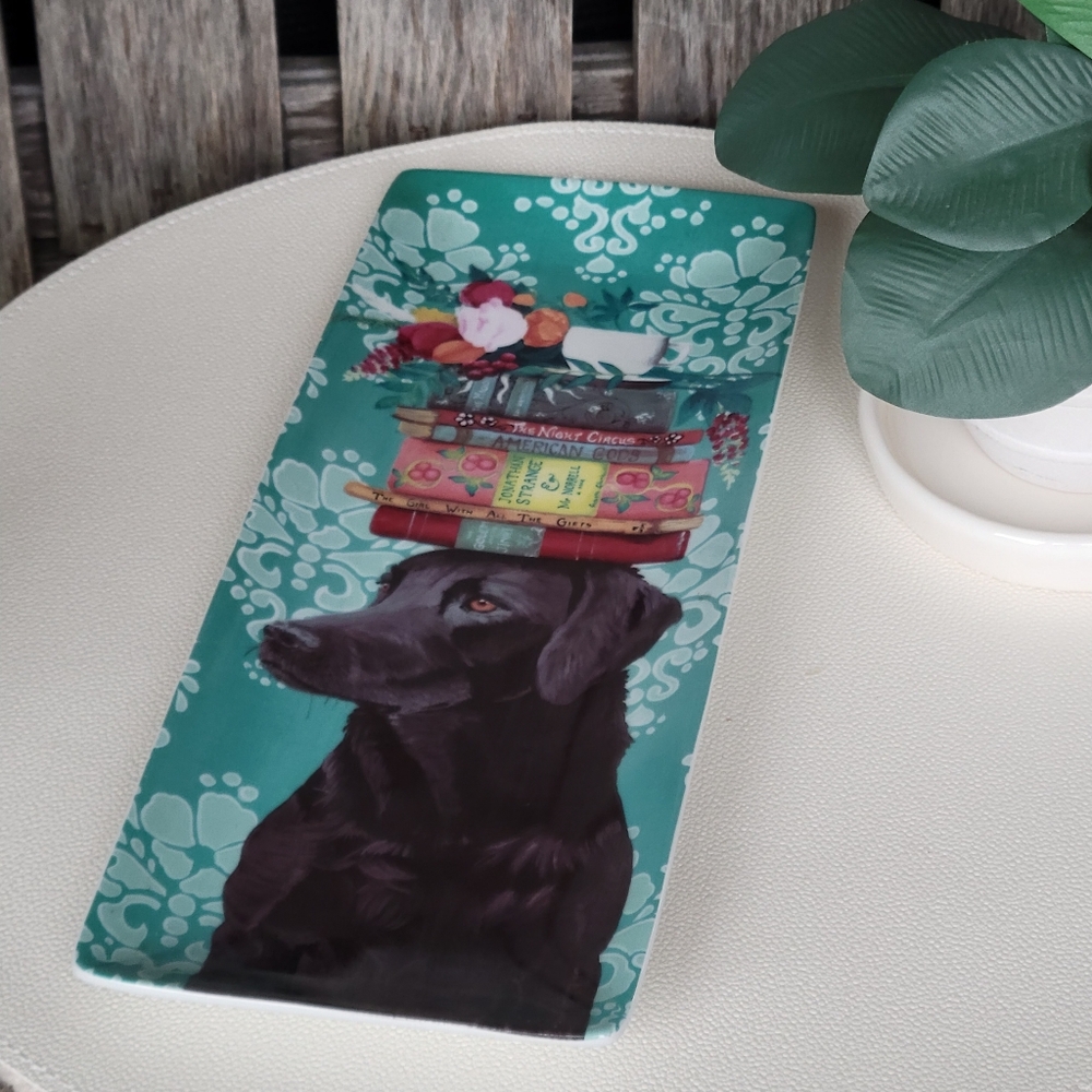 Greenbox Art & Culture Turquoise Floral Labrador Womens Best Friend Plate - Picture 12 of 14